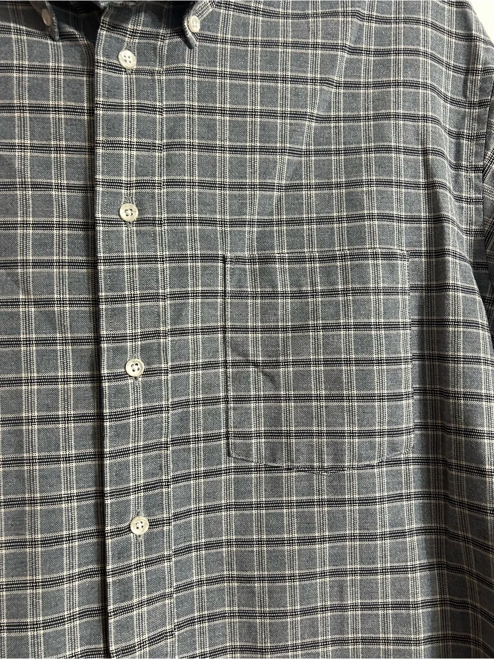 Banana Republic Gray Plaid Button-Down Dress Shirt